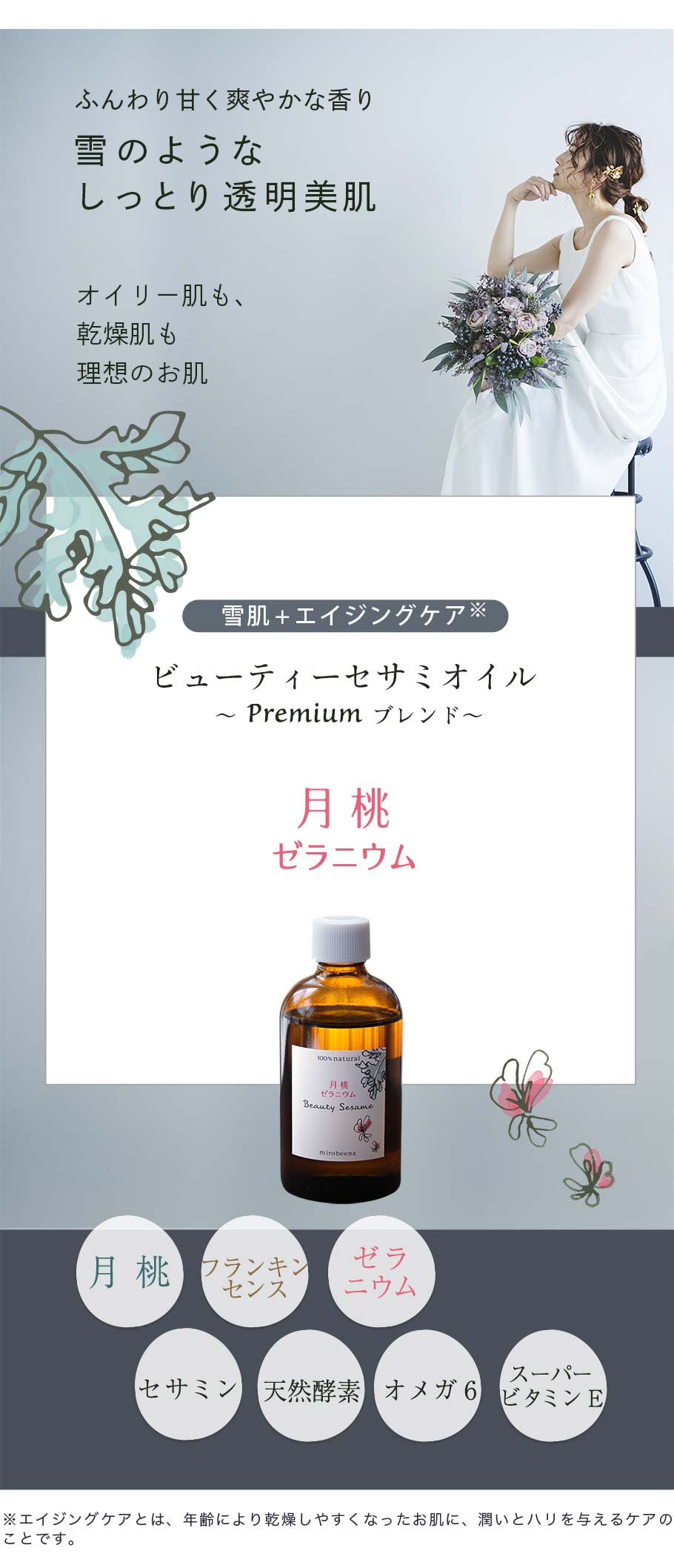 プレミアムブレンド 月桃ゼラニウム ビューティーセサミオイル