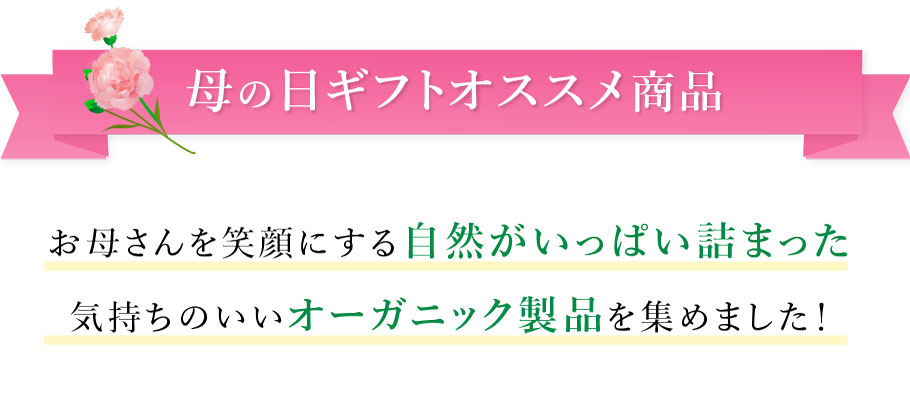 母の日オススメ商品見出し