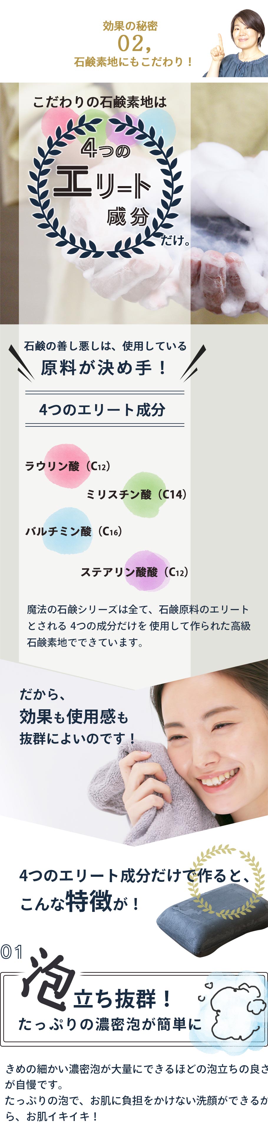 効果の秘密「石けん素地」