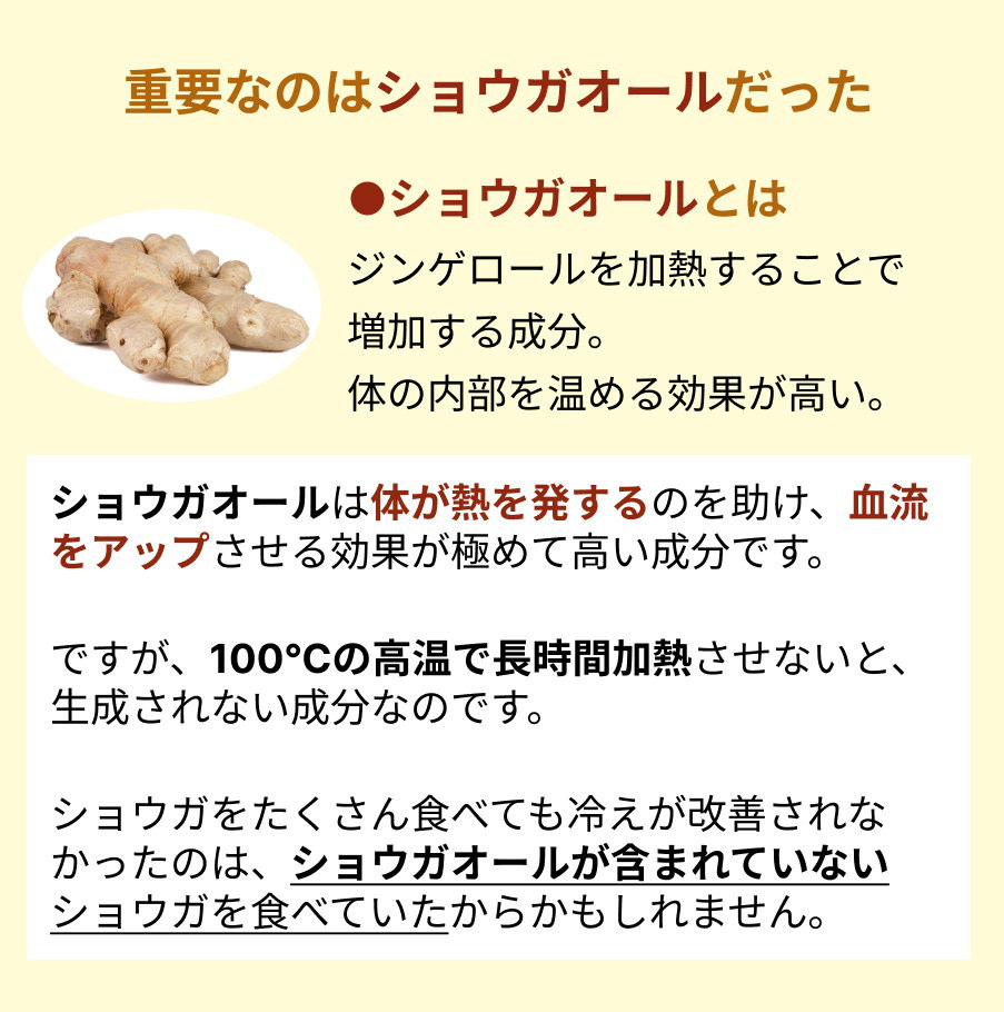 重要なのはショウガオールだった